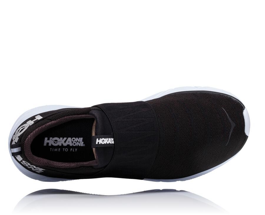 Hoka Australia One One Hupana Slip - Womens Running Shoes Black/White - SYKFV-2961